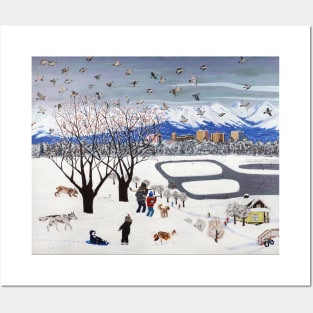 Winter Day at Westchester Lagoon, by Alaskan Artist Scott Clendaniel Posters and Art